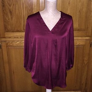 Violet + Claire Burgundy Silky Tunic Blouse 1X